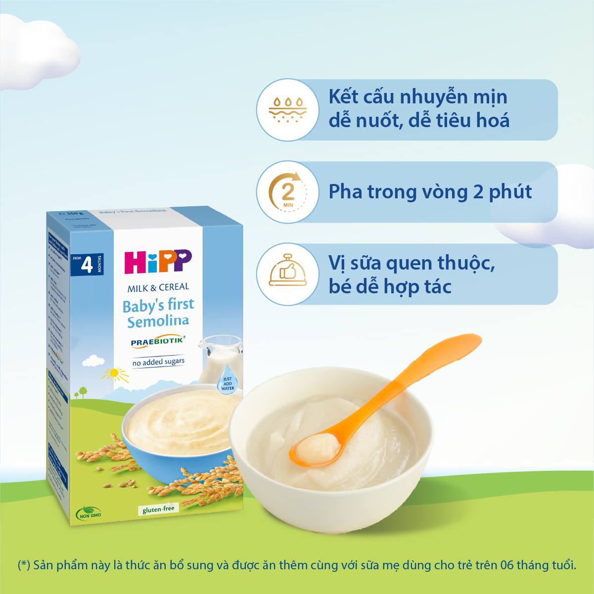 Bột Ăn Dặm HiPP Khởi Đầu Semolina