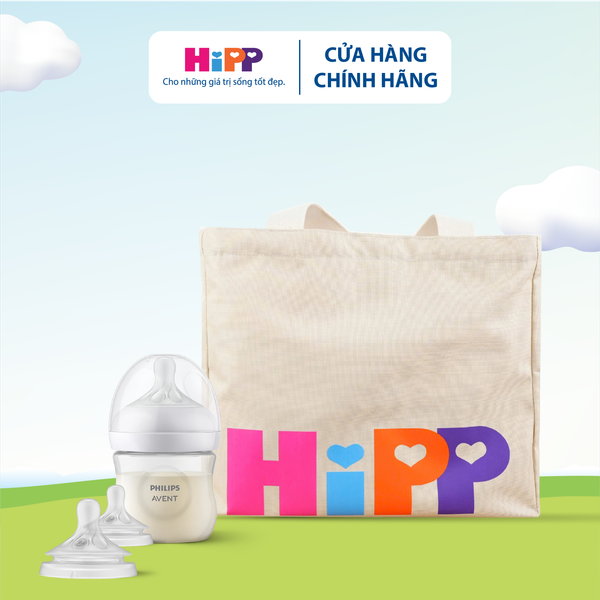 Combo Bình sữa SCY900.01, Cặp núm ti thay thế (Tùy chọn núm ti) và Túi HiPP