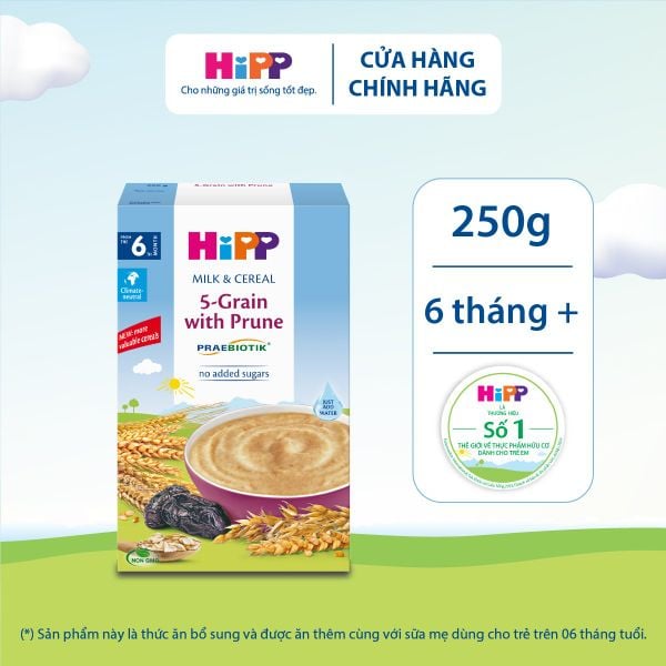 Bột Ăn Dặm HiPP Ngũ Cốc Tổng Hợp & Mận Tây