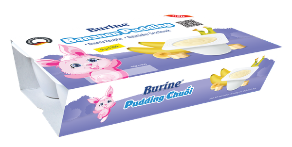 Pudding Burine Vị Chuối (Vỉ 6 hũ x50g)
