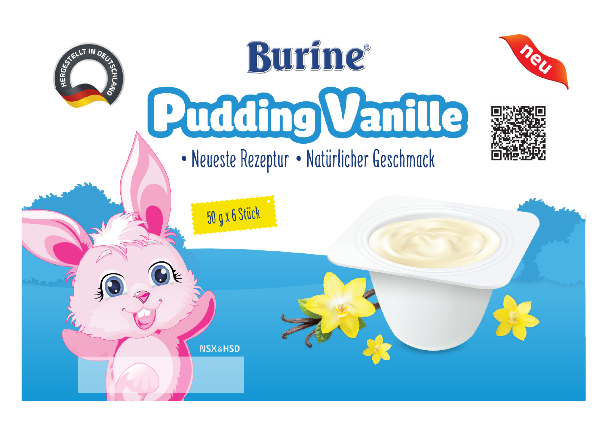 Pudding Burine Vị Vani (Vỉ 6 hũ x50g)