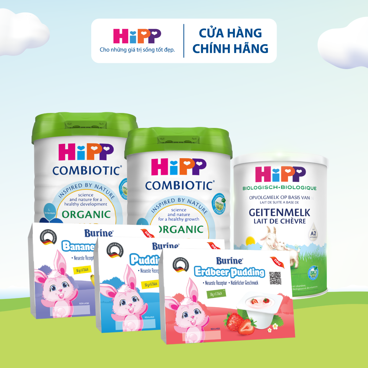 COMBO SỮA HiPP & PUDDING BURINE – BÉ NHẸ BỤNG, DỄ DÀNG HẤP THU