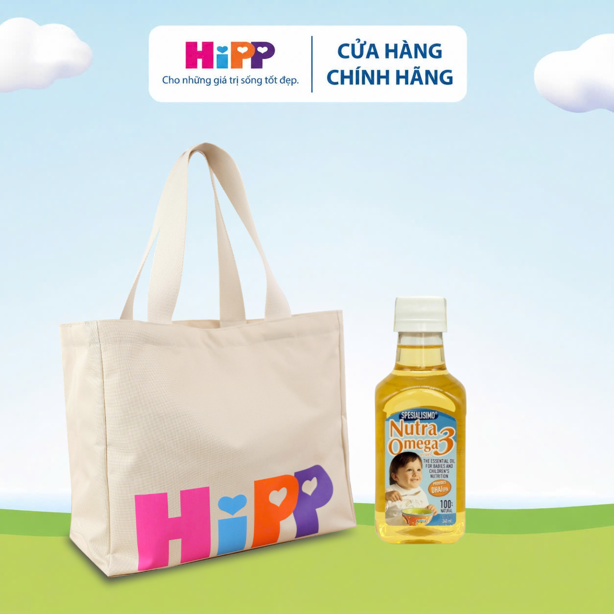 Combo Dầu cá Omega 3 + 1 Túi HiPP