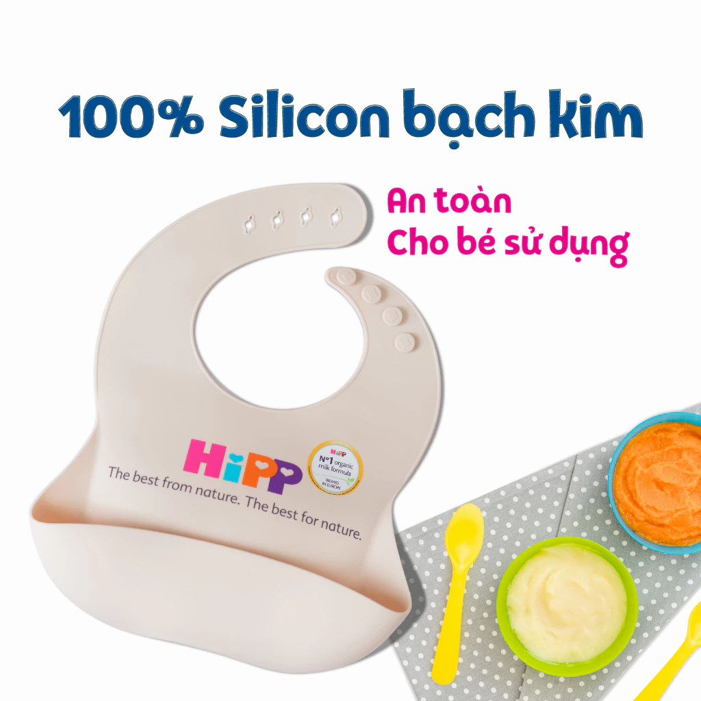 Yếm ăn dặm Silicon cao cấp HiPP