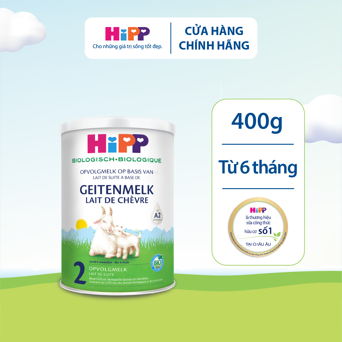 Sữa Công Thức HiPP 02 Organic 400G - Sữa Dê