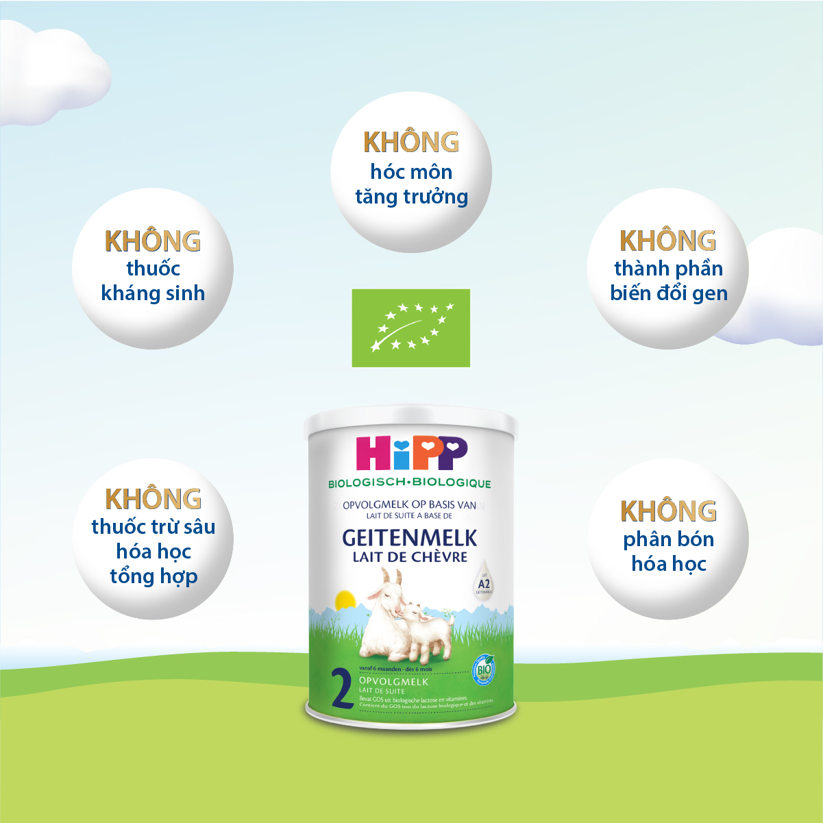 Sữa Công Thức HiPP 02 Organic 400G - Sữa Dê