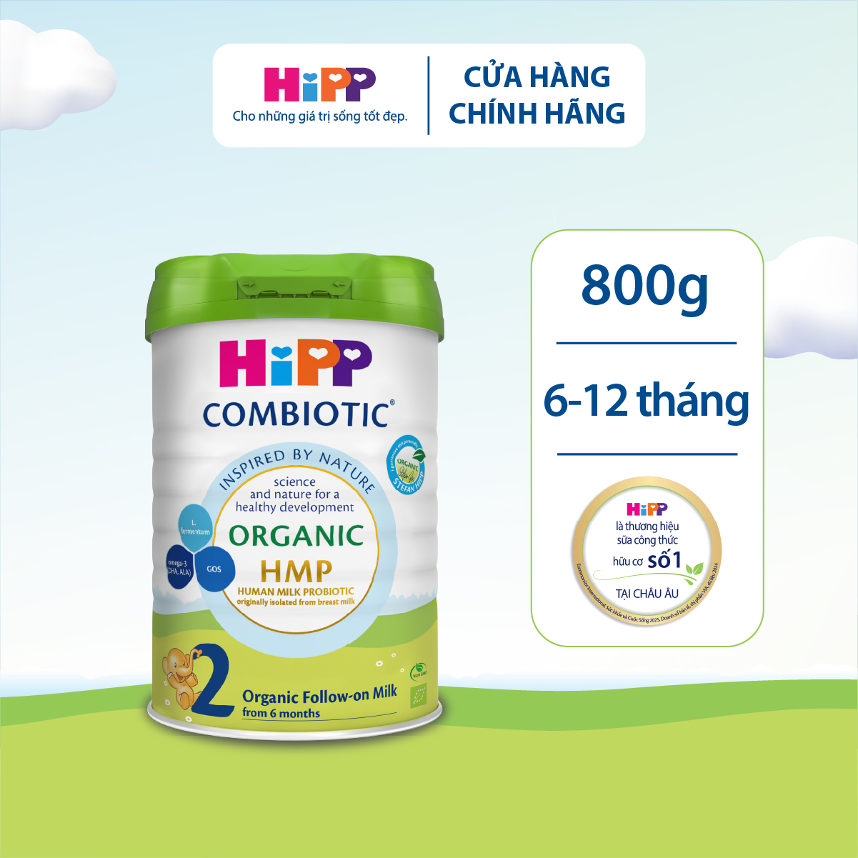 Sữa Công Thức HiPP 02 Organic Combiotic 800G - Sữa Bò