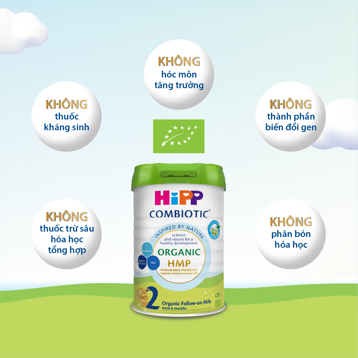 Sữa Công Thức HiPP 02 Organic Combiotic 800G - Sữa Bò