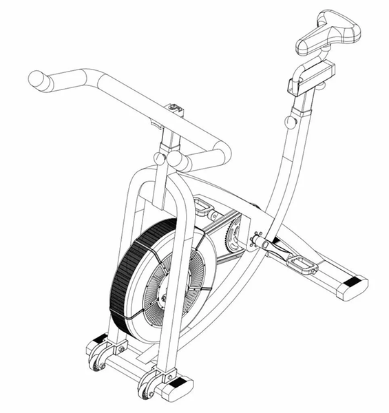 Cơ cấu phát điện và lọc không khí có thiết bị phát điện được tích hợp và lắp trên trục cố định, và máy đạp xe