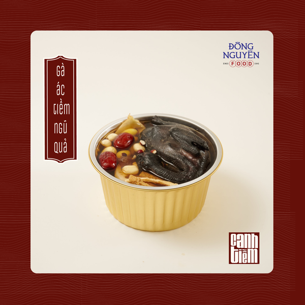 [Canh Cấp Đông] - Gà Ác Tiềm Ngũ Quả