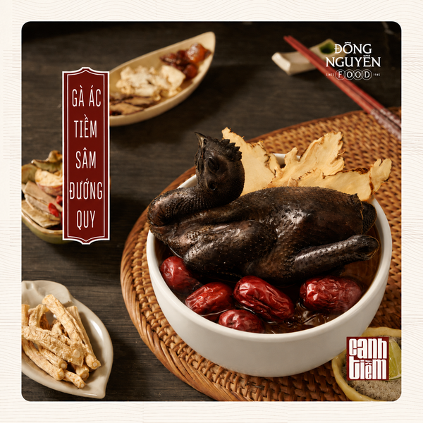 [Canh Tiệt Trùng] - Gà Ác Tiềm Sâm Đương Quy