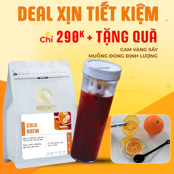 Cà Phê Ủ Lạnh Cold Brew Nguyên Chất 100% Vị Ngọt Thơm Hương Trái Cây Quyến Rũ - Hỗ Trợ Giảm Cân