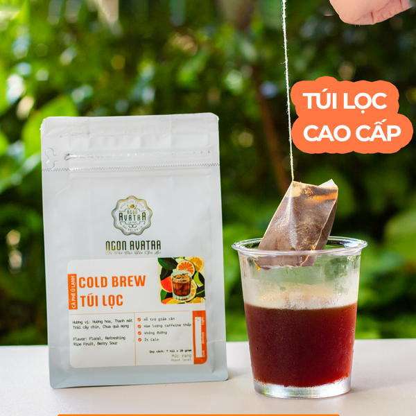 Cà Phê Ủ Lạnh Cold Brew Túi Lọc Nguyên Chất 100%, Hỗ Trợ Giảm Cân, Thơm Ngon Hương Thơm Trái Cây Dễ Uống