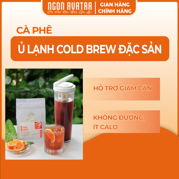 Cà Phê Ủ Lạnh Cold Brew Nguyên Chất 100% Vị Ngọt Thơm Hương Trái Cây Quyến Rũ - Hỗ Trợ Giảm Cân