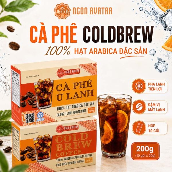 Cà phê Cold Brew Ngon Avatar 100% Arabica Đặc Sản Cầu Đất - Cà phê ủ lạnh túi lọc từ Nhật Bản cao cấp