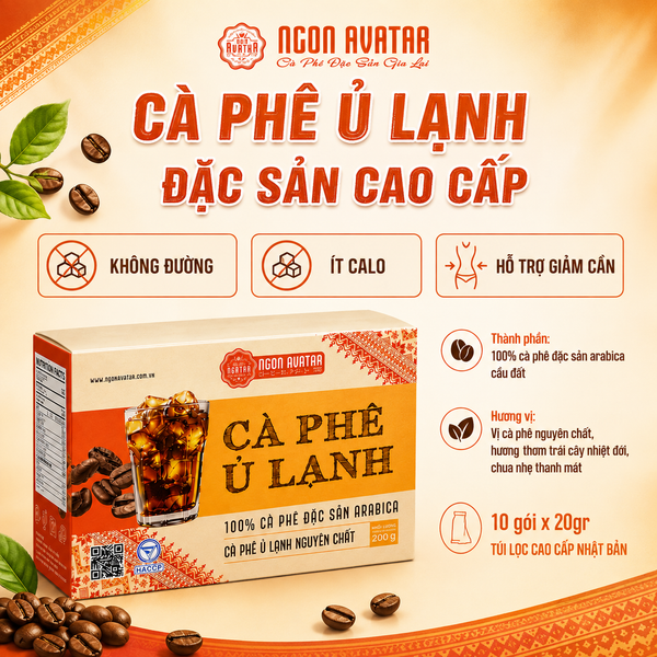 Cà phê Cold Brew Ngon Avatar 100% Arabica Đặc Sản Cầu Đất - Cà phê ủ lạnh túi lọc từ Nhật Bản cao cấp