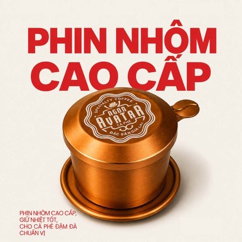 [Cao Cấp] Phin Cà Phê Cao Cấp, mẫu nhôm anode xước, màu bronze gold sang trọng cổ điển