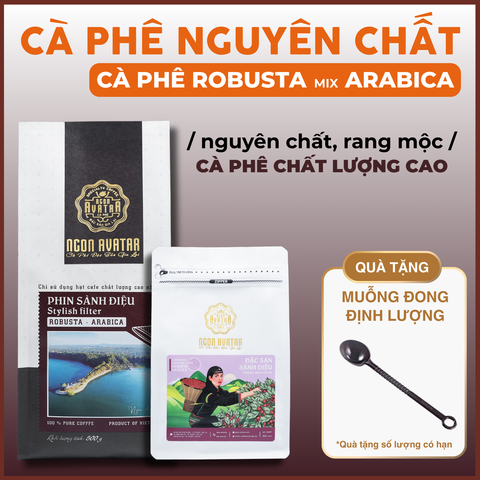 Cà Phê 80% Robusta mix 20% Arabica Cầu Đất, Sơ Chế Honey Đậm Vừa, Hậu Ngọt Kéo Dài