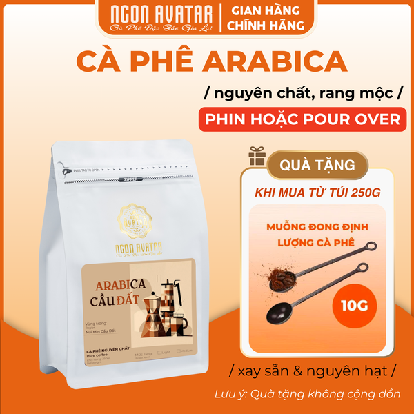 Cà Phê Nguyên Chất Arabica Cầu Đất, Hương Trái Cây Thơm, Hậu Vị Ngọt - Pha phin/ Pour Over
