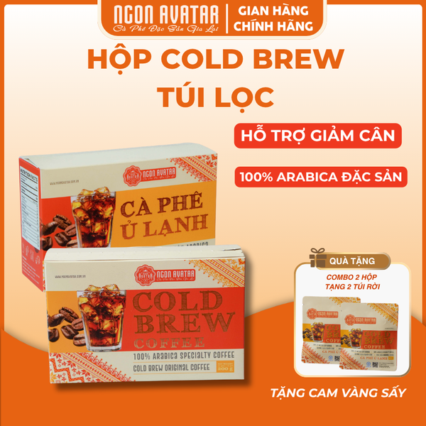 Cà phê Cold Brew Ngon Avatar 100% Arabica Đặc Sản Cầu Đất - Cà phê ủ lạnh túi lọc từ Nhật Bản cao cấp