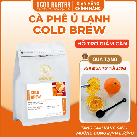 Cà Phê Ủ Lạnh Cold Brew Nguyên Chất 100% Vị Ngọt Thơm Hương Trái Cây Quyến Rũ - Hỗ Trợ Giảm Cân