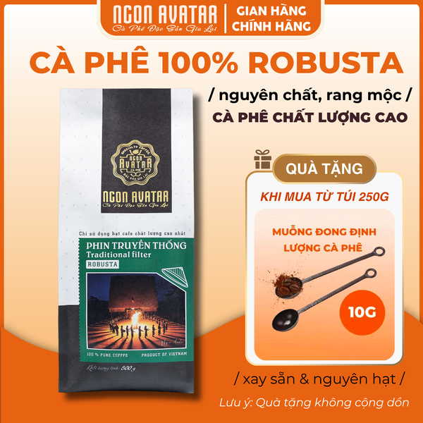 Cà Phê Nguyên Chất 100% Hạt Robusta Honey Rang Mộc, Đậm Vị Hậu Ngọt Kéo Dài