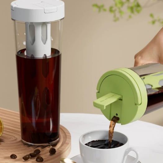 Bình Ủ Lạnh Cà Phê Cold Brew, Dung Tích 1000ml Nhựa Cứng Cáp Cao Cấp An Toàn Sức Khỏe, Lõi Lọc Mịn