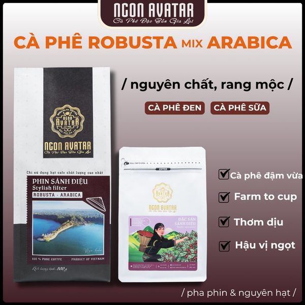 Combo 3 Gói Cà Phê Đậm Đà Dùng Thử: Robusta Nguyên Chất, Blend Arabica & Thượng Hạng - GÓI 50 GRAM