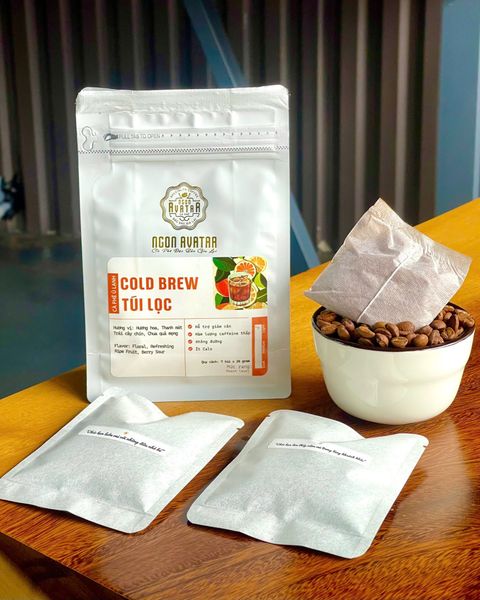 Cà Phê Ủ Lạnh Cold Brew Túi Lọc Nguyên Chất 100% Vị Ngọt Thơm Hương Trái Cây Quyến Rũ - Hỗ Trợ Giảm Cân