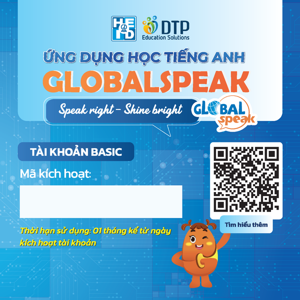 Ứng dụng học tiếng anh GlobalSpeak - Tài khoản Basic - 1 tháng
