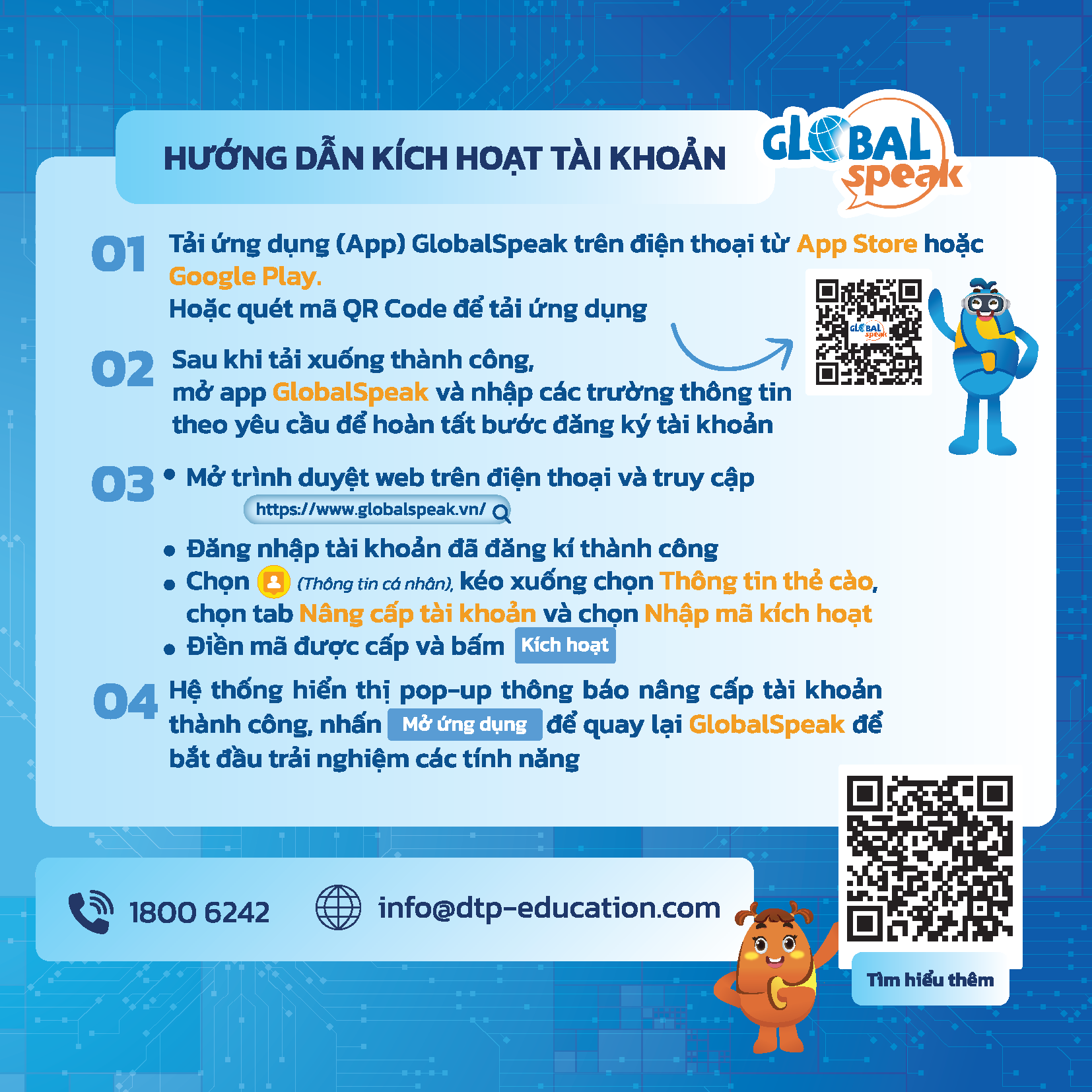 Ứng dụng học tiếng anh GlobalSpeak - Tài khoản Basic - 1 tháng