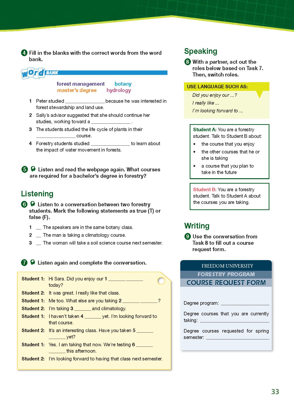 Career Paths Natural Resources 1 Forestry (Esp) Student