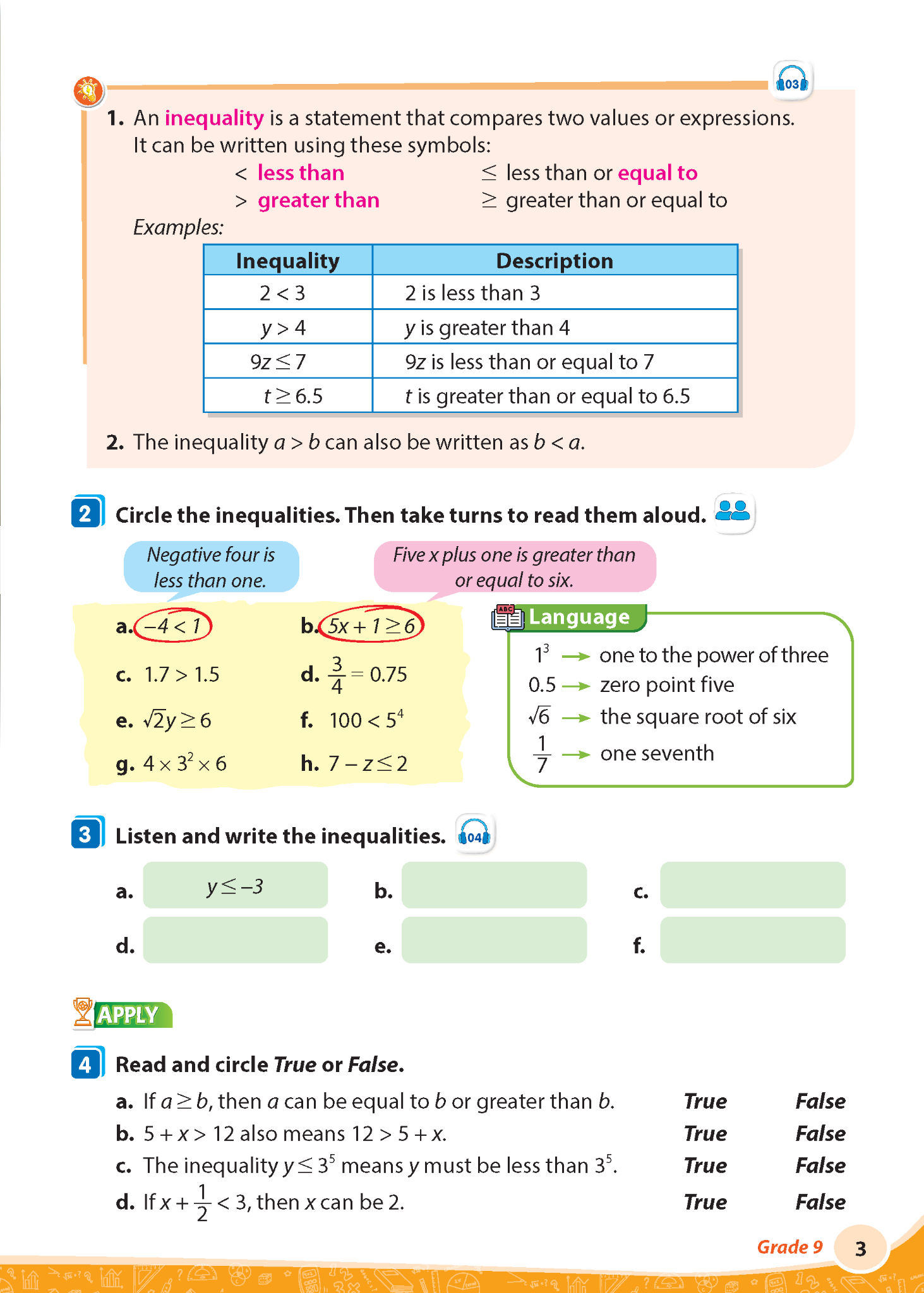 i-Learn English for Math 9 Secondary Student