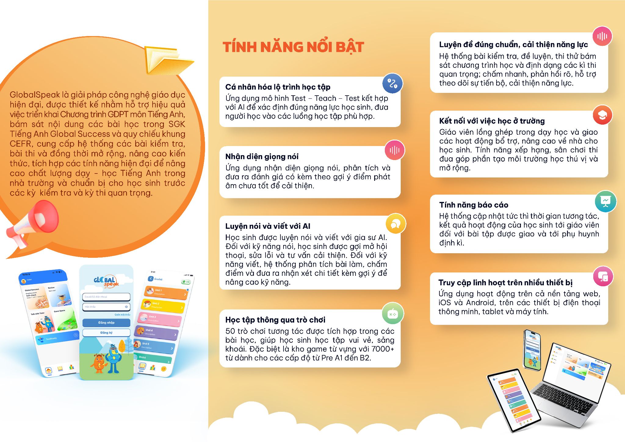 Ứng dụng học tiếng anh GlobalSpeak - Tài khoản Premium - 6 tháng