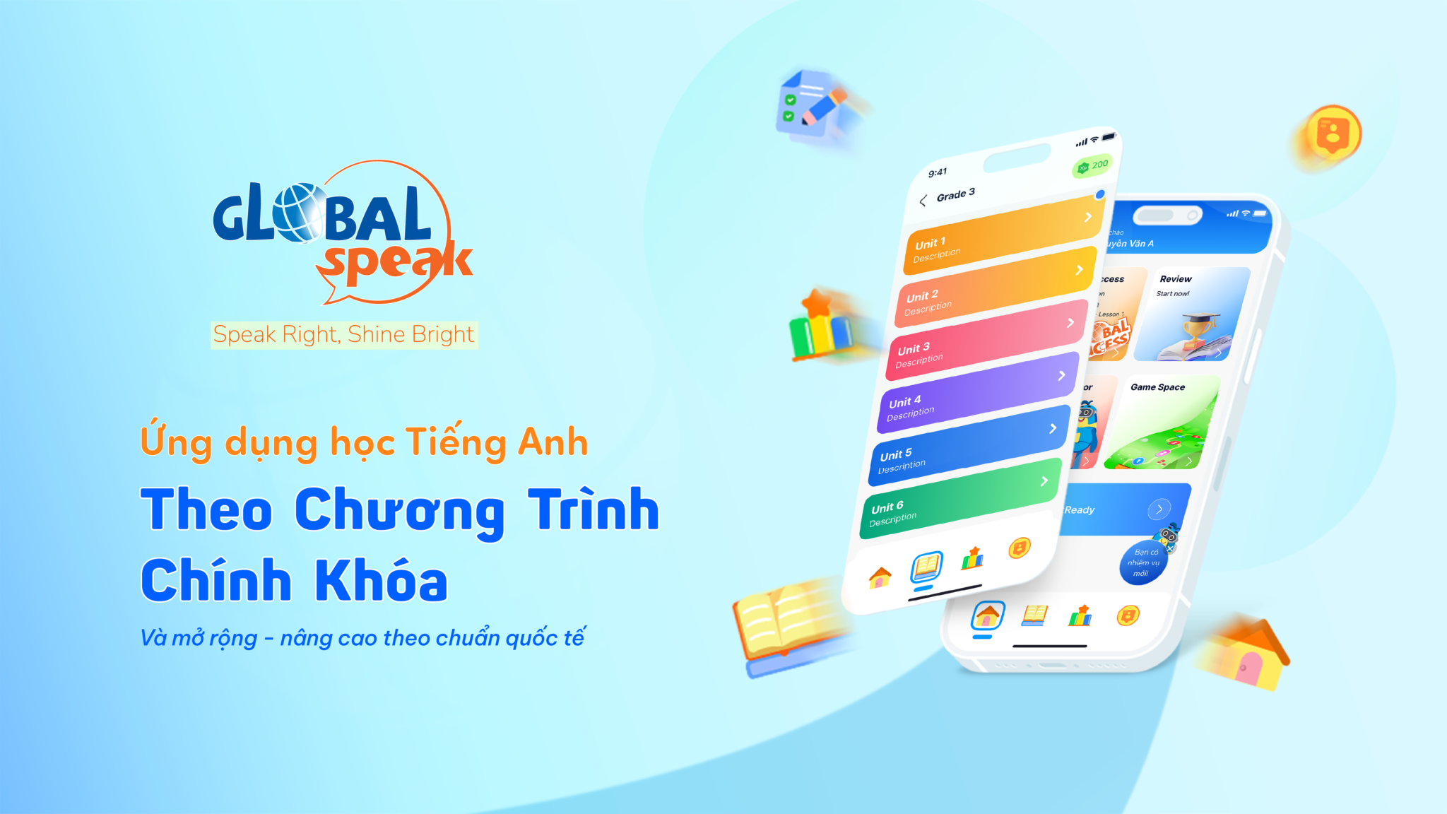 Ứng dụng học tiếng anh GlobalSpeak - Tài khoản Basic - 6 tháng