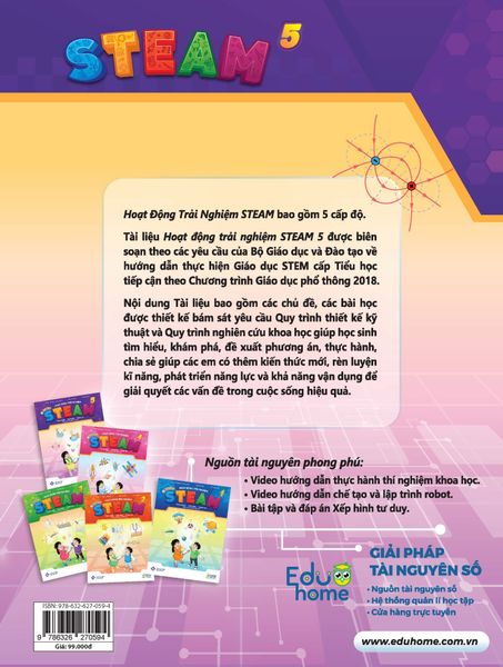 Hoạt động trải nghiệm STEAM 5 Thực hành - vận dụng - sáng tạo (Dành cho học sinh tiểu học)