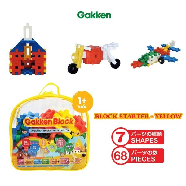 Bộ đồ chơi khối lắp ráp My Gakken Block Starter - Yellow