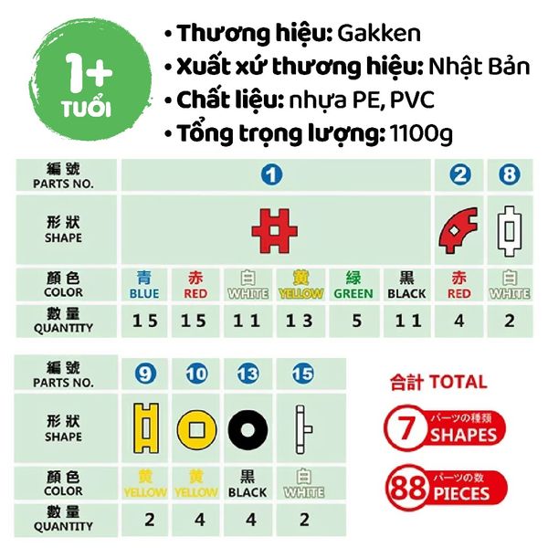 Bộ đồ chơi khối lắp ráp Gakken Block - Marine Set