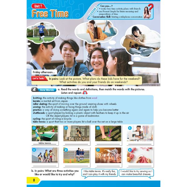 Tiếng Anh 8 i-Learn Smart World trọn bộ (sách học sinh, sách bài tập, vở ghi chép)