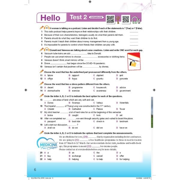 Bài tập Bổ trợ Tiếng Anh 12 Bright