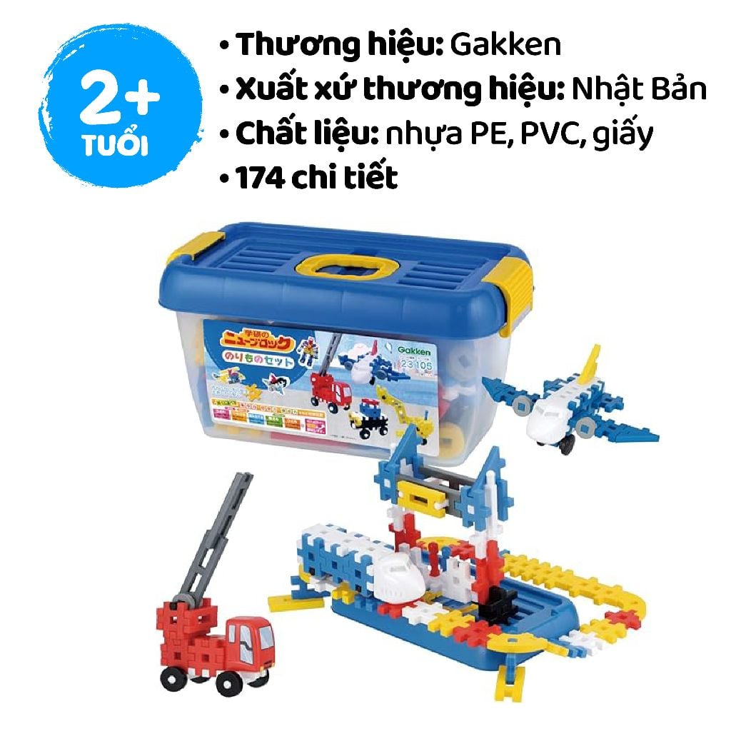 Bộ đồ chơi khối lắp rắp Gakken New Block _ Vehicle Set