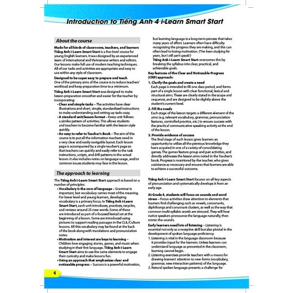 Tiếng Anh 4 i-Learn Smart Start - Teacher
