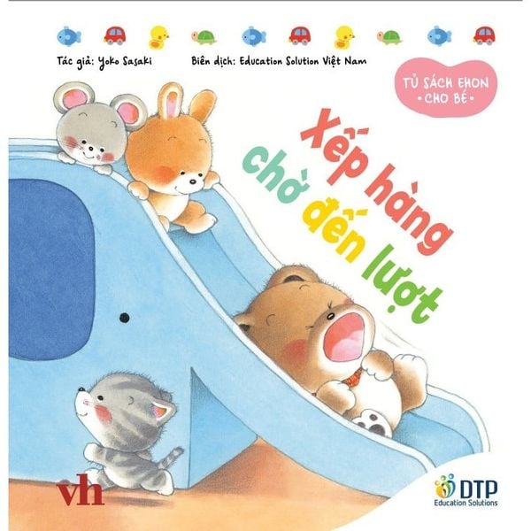 Xếp hàng chờ đến lượt - Tủ sách Ehon cho bé - Sách tranh Ehon Gấu con Kuma