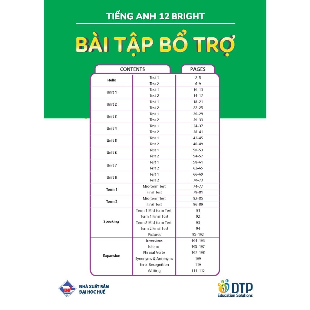 Bài tập Bổ trợ Tiếng Anh 12 Bright