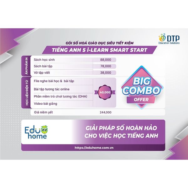 Tiếng Anh 5 i-Learn Smart Start - Gói số hóa giáo dục siêu tiết kiệm (SB, WB, NB, Digital Pack)