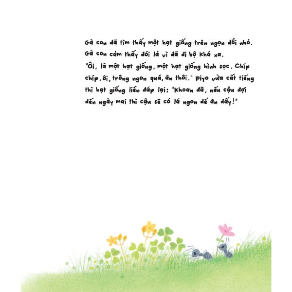 Gà con và hoa hướng dương