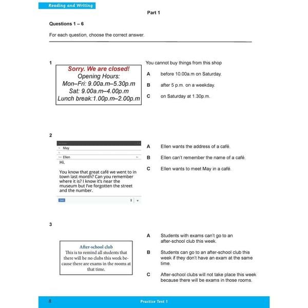 A2 Key For Schools Five Practice Tests 1-5