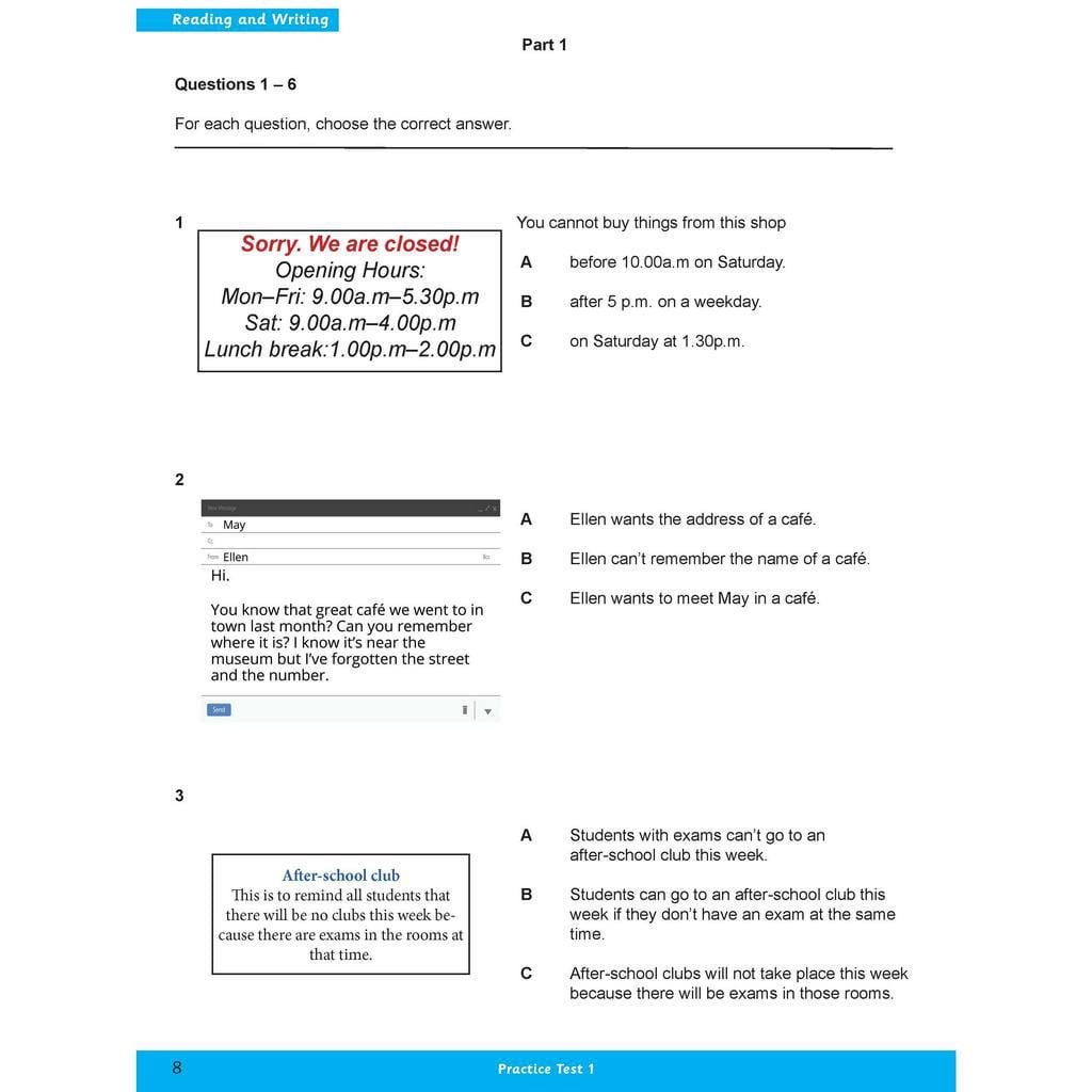 A2 Key For Schools Five Practice Tests 1-5