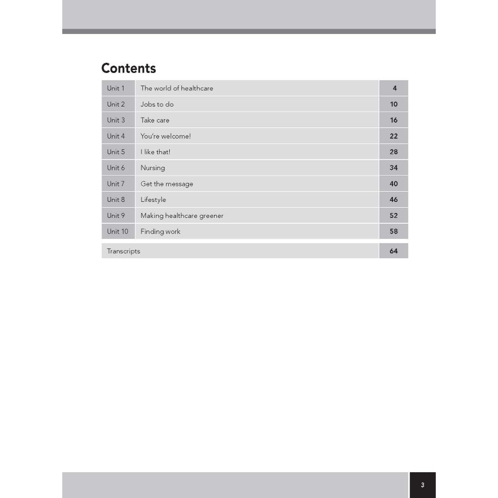 Moving into Healthcare & Nursing - Workbook