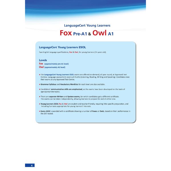 Succeed in LanguageCert Young Learners FOX 1 - 6 Practice Tests - Pre A1